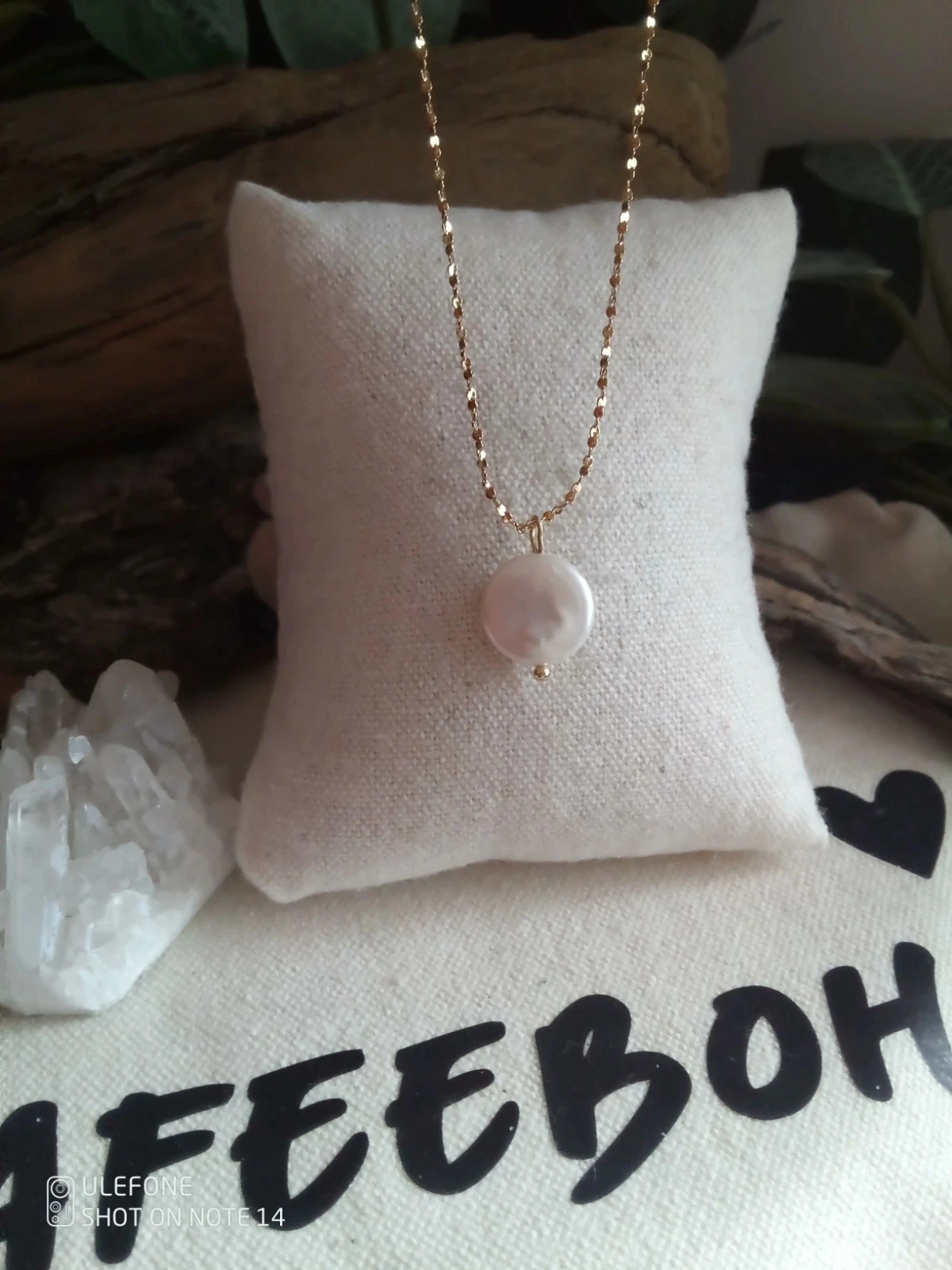 Collier bohème perle de culture d'eau douce blanche – photo 2